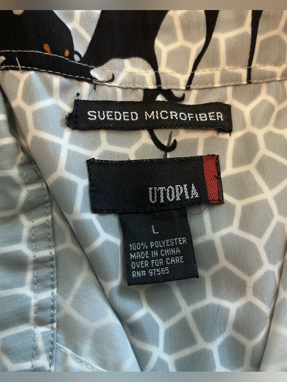 UTOPIA VintageMen'sGOTHIC DRAGON FAIRY Graphic Button Up Shirt Suede Microfibe L - Picture 3 of 6
